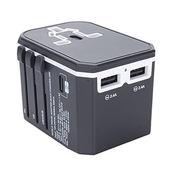 Adattatore da Viaggio Adattatore Universale per Spina per Viaggi in Tutto Il Mondo Adattatore di Alimentazione Internazionale Convertitore di Spina all in One Caricabatterie da Parete CA